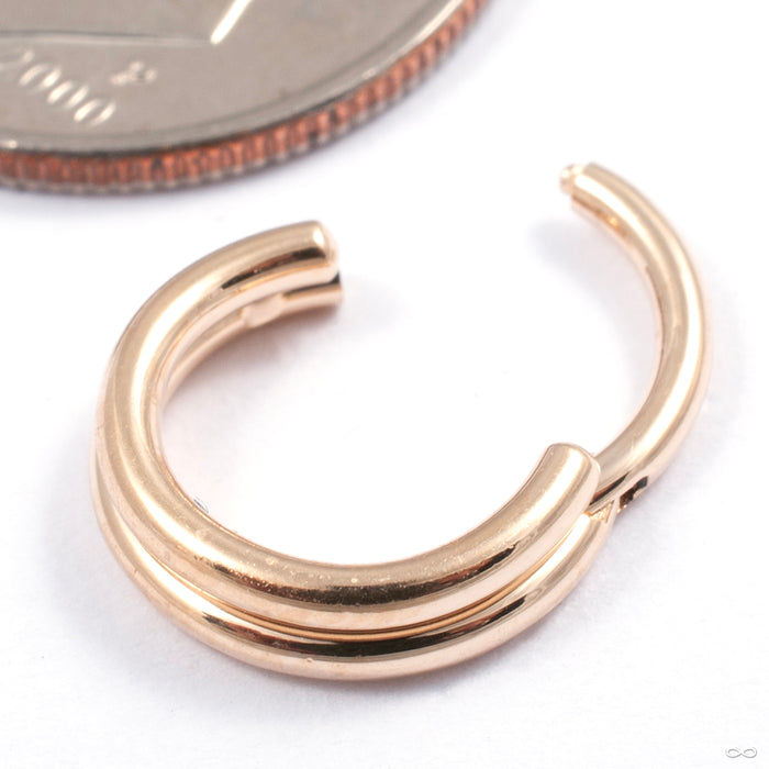Stacked Clicker in Gold from Zadamer Jewelry open view in yellow gold
