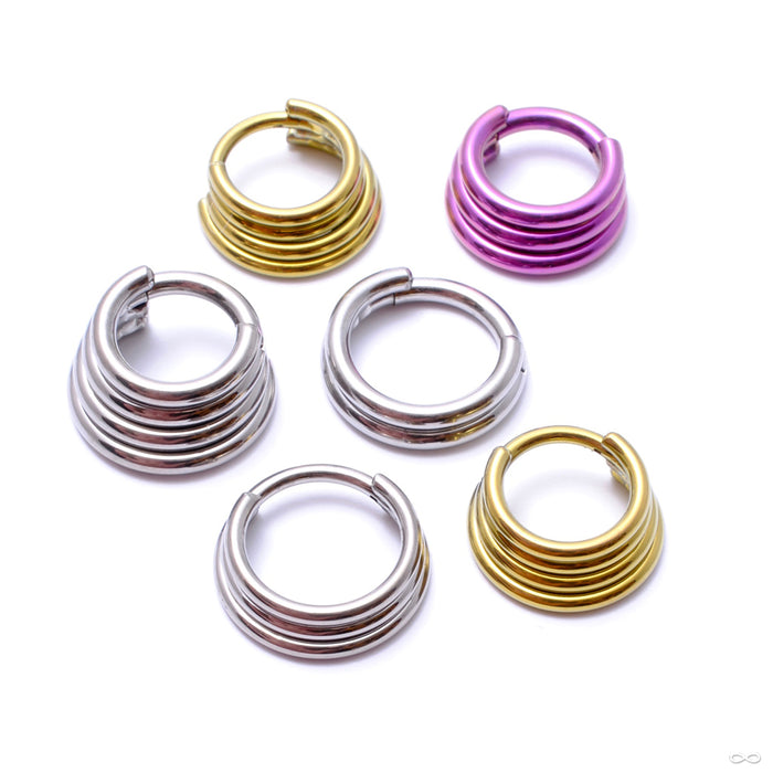 Stacked Clicker in Titanium from Zadamer Jewelry in assorted sizes and materials