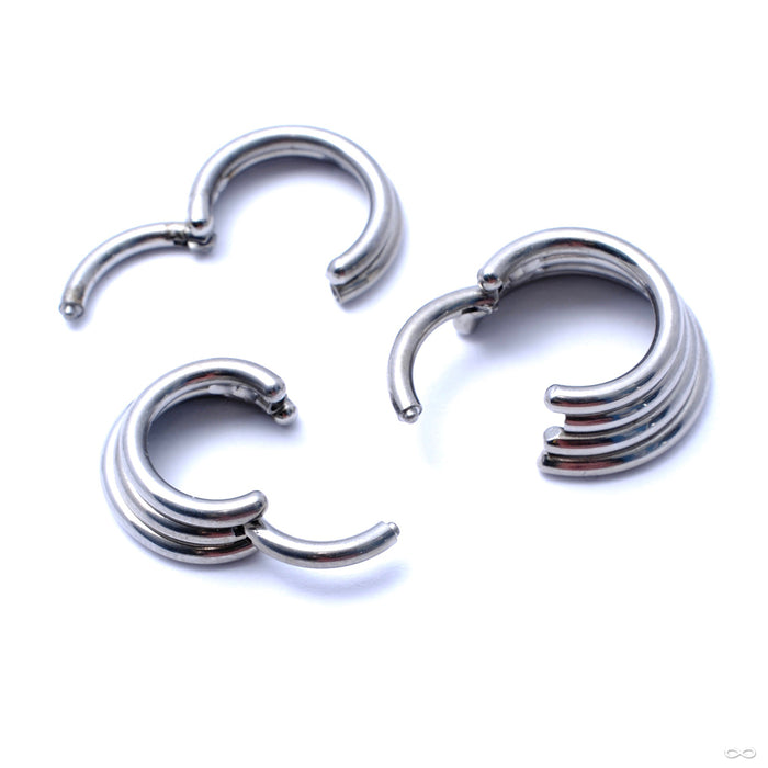 Stacked Clicker in Titanium from Zadamer Jewelry with hinge opened