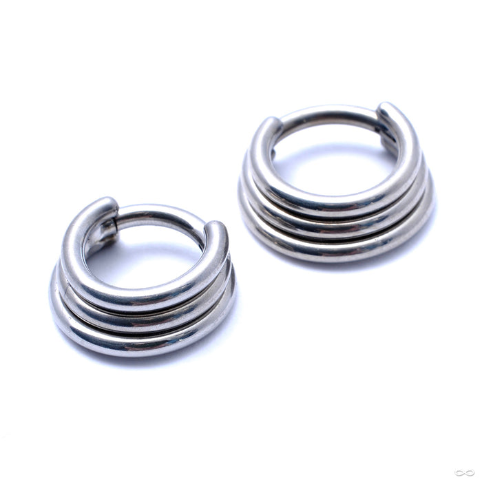 Stacked Clicker in Titanium from Zadamer Jewelry Triple Stacked