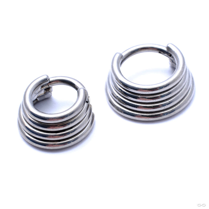 Stacked Clicker in Titanium from Zadamer Jewelry Quadruple Stacked