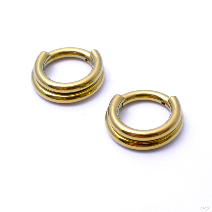Stacked Clicker in Titanium from Zadamer Jewelry Double Stacked anodized gold
