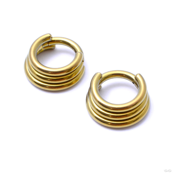 Stacked Clicker in Titanium from Zadamer Jewelry Triple Stacked anodized gold