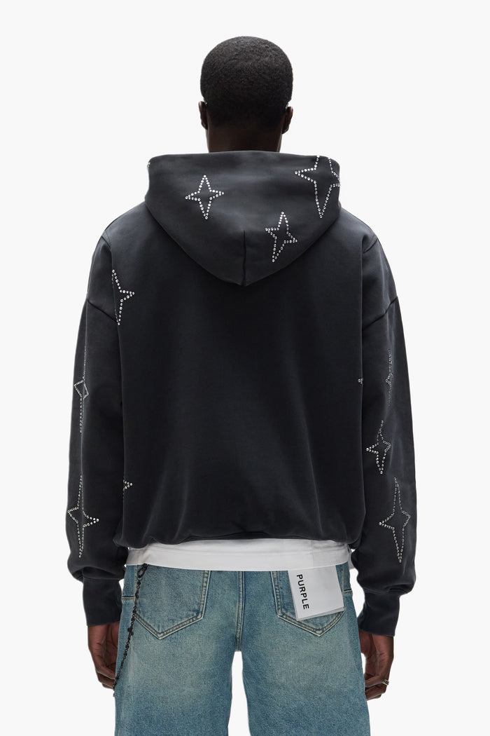 Stacked Crystal Stars Hoodie, oversized fit, lightweight fleece, screen print design.