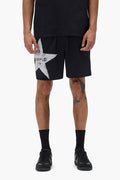 Star Wordmark All Around Short Swimwear with elastic waistband and flocking printed design