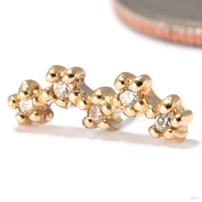 Stardust Press-fit End in 14k Yellow Gold with Clear CZ from Tawapa