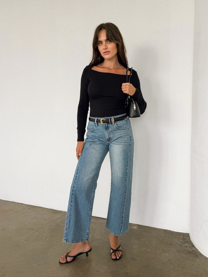 Stasia Knit Top in Black - Stitch And Feather