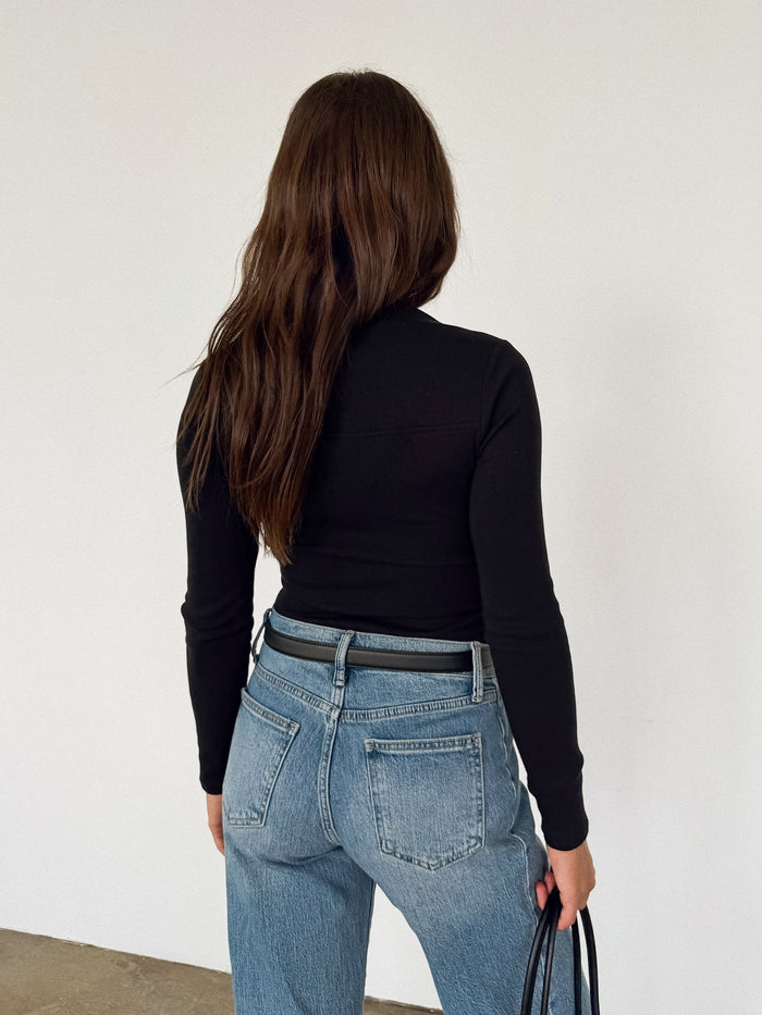 Stasia Knit Top in Black - Stitch And Feather