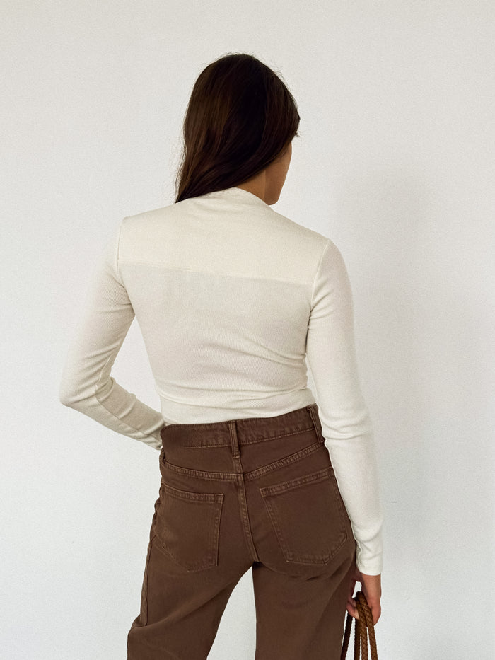 Stasia Knit Top in Ivory - Stitch And Feather