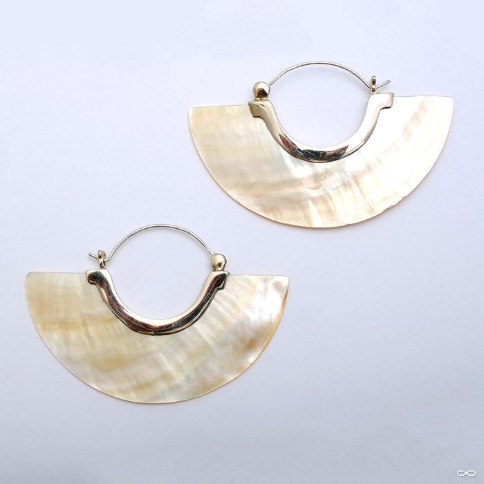 Stellar Half Plate Earrings from Tawapa with mother of pearl shell