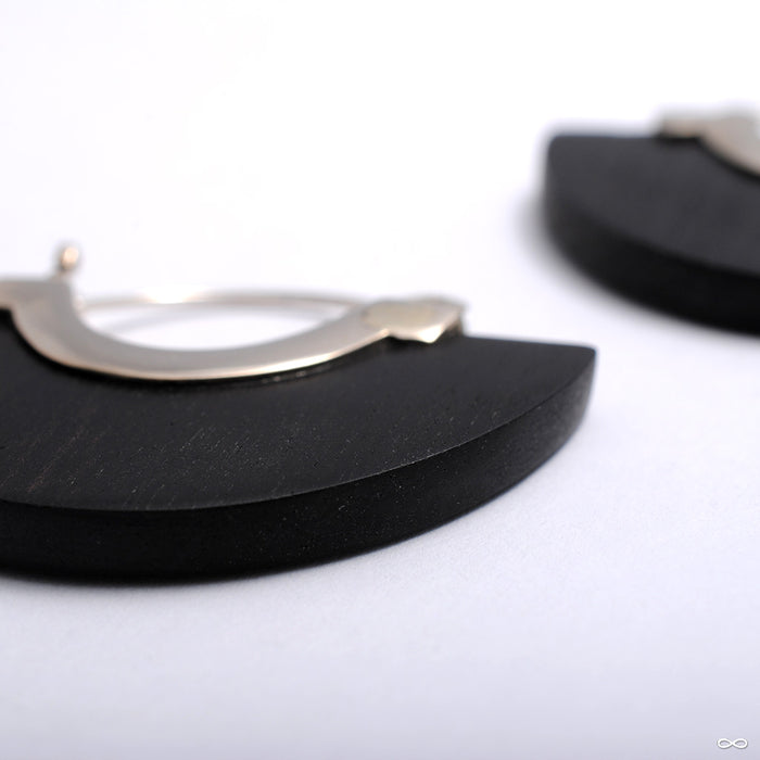 Stellar Half Plate Earrings from Tawapa with ebony