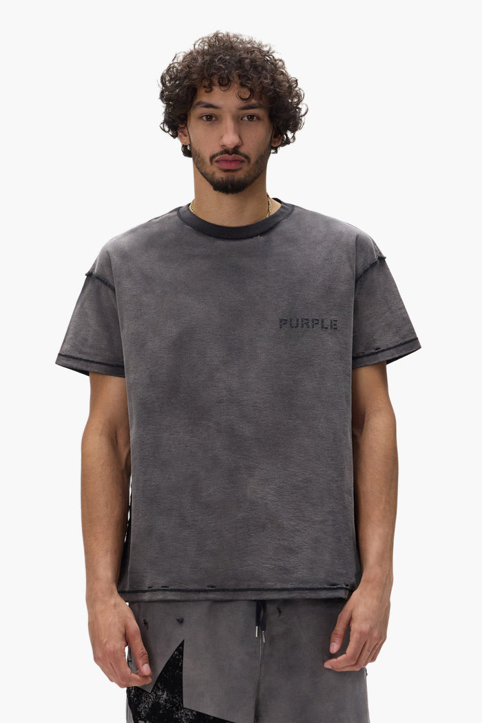 Stencil Wordmark Tee in brown, 100% cotton with a regular fit and textured jersey.