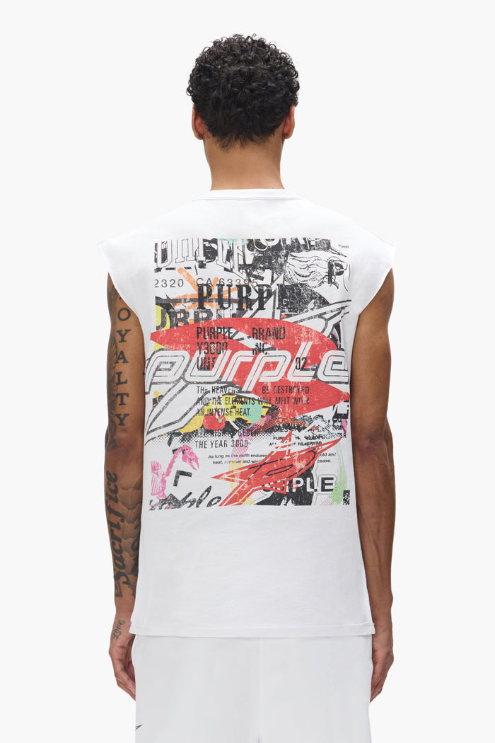 Stickers Tank Top, 100% cotton, regular fit, textured jersey, available in various sizes.