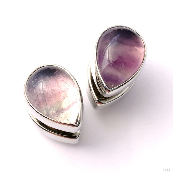 7/16" (11mm) / White Brass / Fluorite