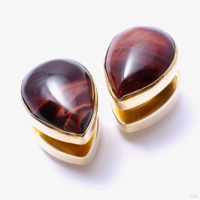 5/8" (16mm) / Brass / Red Tiger's Eye