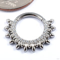 Sun Gem Clicker in Titanium from Diablo Organics with clear cz