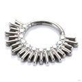 Sun Ray Gem Clicker in Titanium with Clear CZ from Diablo Organics