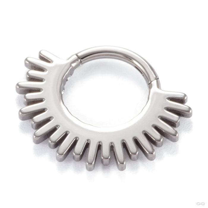 Sun Ray Gem Clicker in Titanium with Clear CZ from Diablo Organics back detail