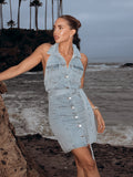 Sunday Crush Denim Mini Dress - Final Sale - Stitch And Feather