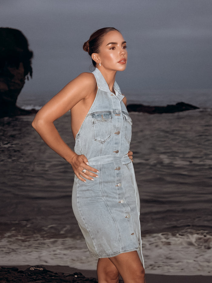 Sunday Crush Denim Mini Dress - Final Sale - Stitch And Feather