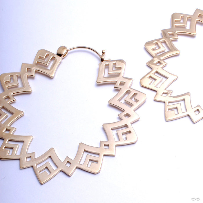 Sunflower Earrings from Tawapa in Yellow-gold-plated Brass