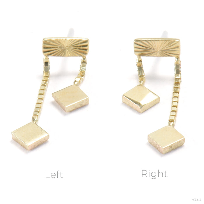 Sunray Tempo Press-fit End in Gold from Quetzalli showing orientation options