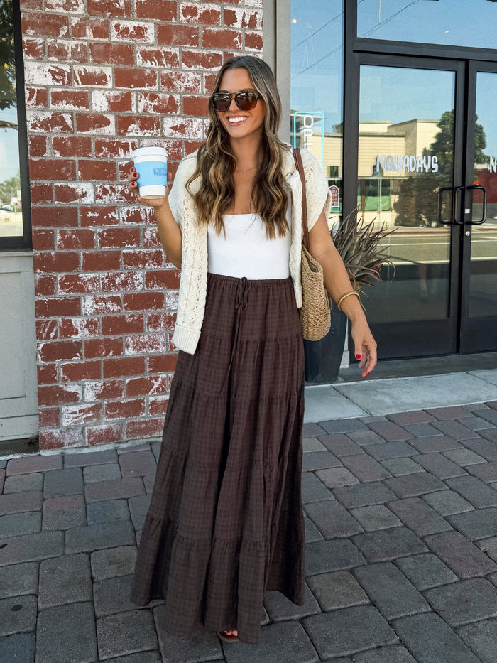 Sutton Plaid Maxi Skirt - Stitch And Feather