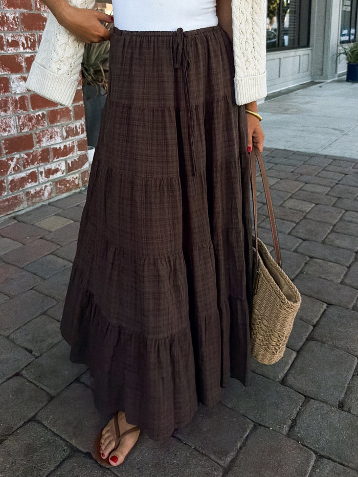 Sutton Plaid Maxi Skirt - Stitch And Feather