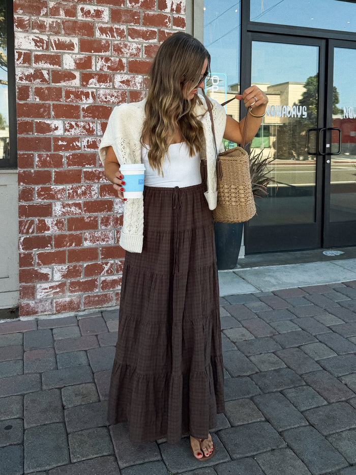 Sutton Plaid Maxi Skirt - Stitch And Feather