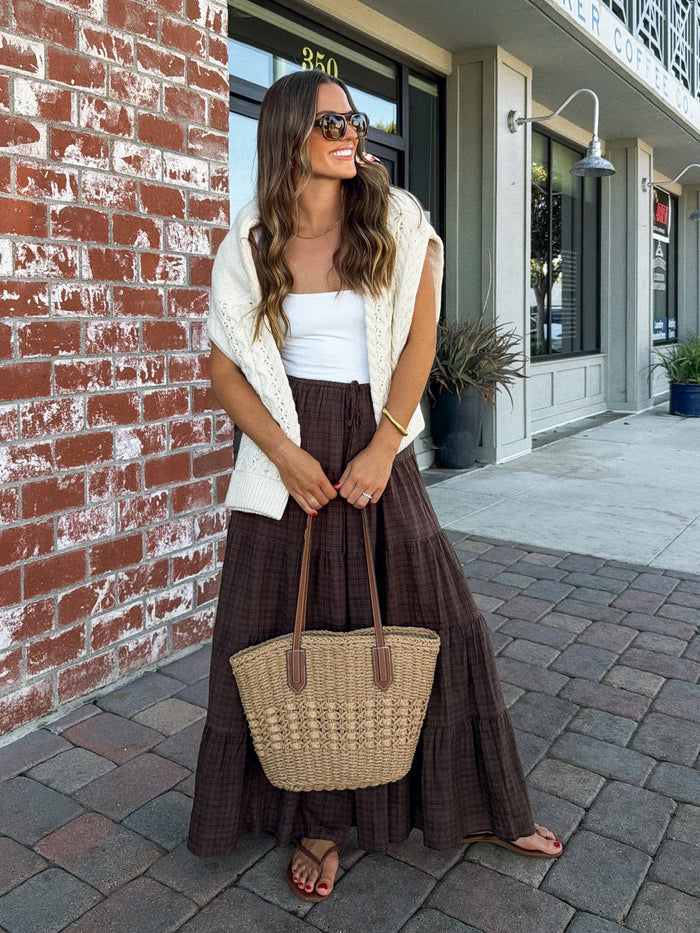Sutton Plaid Maxi Skirt - Stitch And Feather