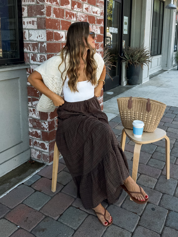 Sutton Plaid Maxi Skirt - Stitch And Feather