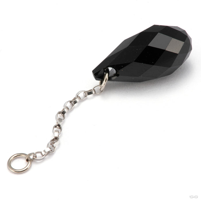 Swarovski Briolette Charm in 14k White Gold in Jet Black from Hialeah