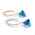 Swarovski Triangle Hooks from Diablo Organics in brass with bermuda blue