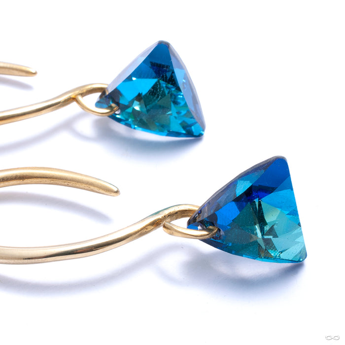 Swarovski Triangle Hooks from Diablo Organics in brass with bermuda blue