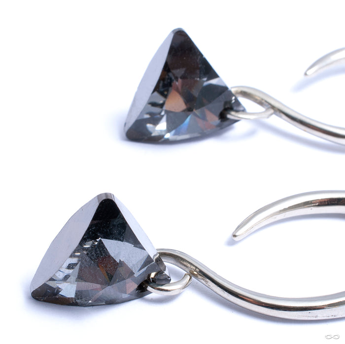 Swarovski Triangle Hooks from Diablo Organics in white brass with black