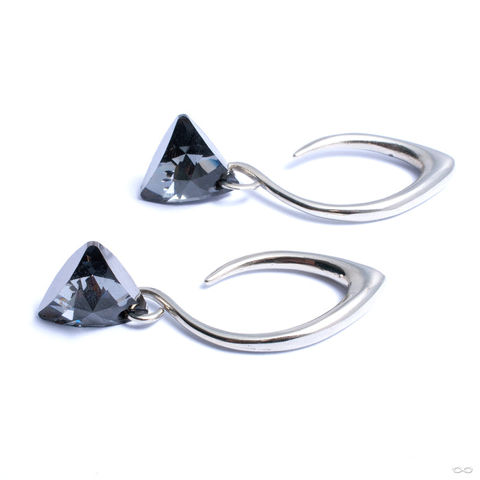 Swarovski Triangle Hooks from Diablo Organics in white brass with black