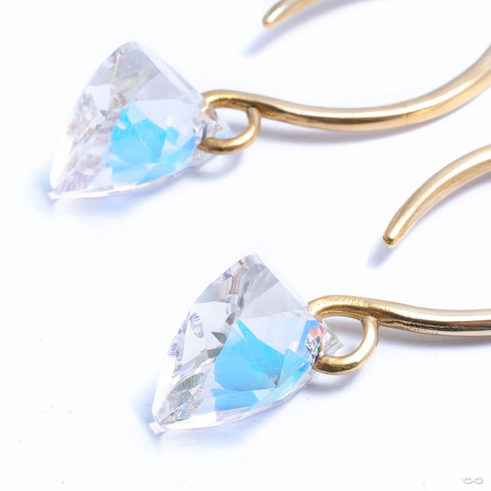 Swarovski Triangle Hooks from Diablo Organics in brass with aurora borealis