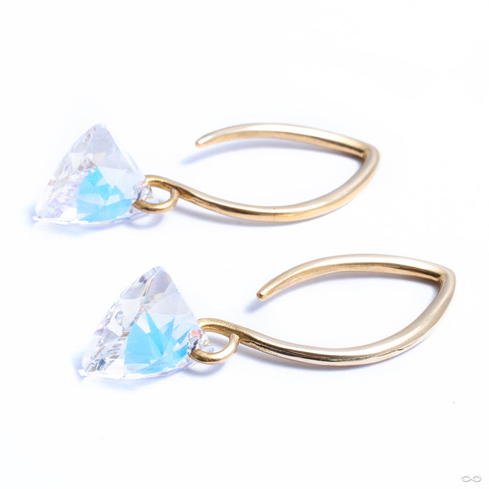 Swarovski Triangle Hooks from Diablo Organics in brass with aurora borealis