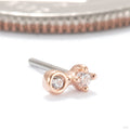 Sweet Nothing Press-fit End in 14k Rose Gold with Clear CZ from Ember Body Jewelry