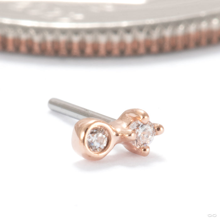 Sweet Nothing Press-fit End in 14k Rose Gold with Clear CZ from Ember Body Jewelry