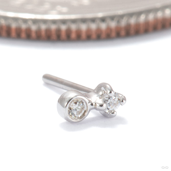 Sweet Nothing Press-fit End in 14k White Gold with Clear CZ from Ember Body Jewelry
