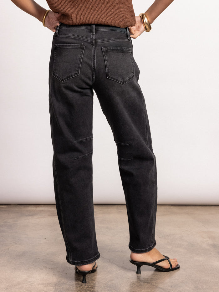 Sweet Relief Barrel Jeans in Black - Stitch And Feather