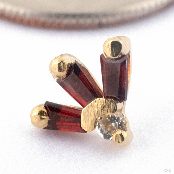 Synergy Press-fit End in Gold from Quetzalli 14k Yellow Gold Garnet & White Sapphire