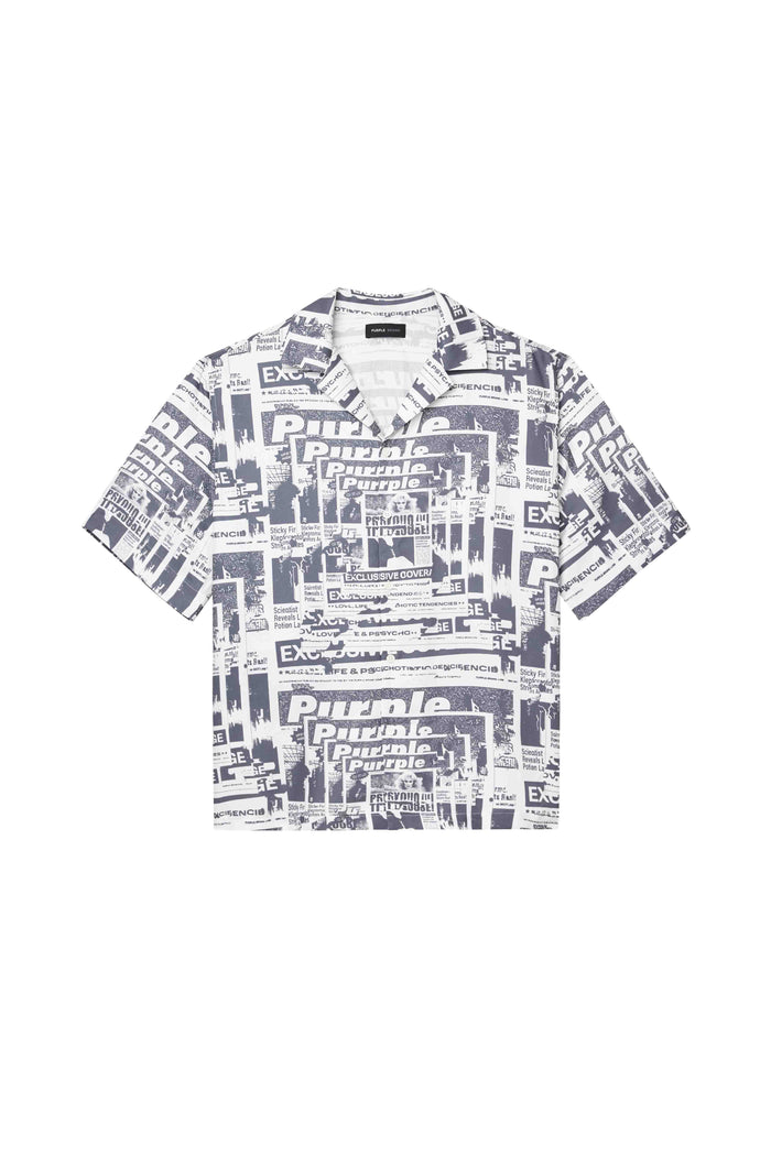 Tabloid Camp Shirt in relaxed fit with camp collar, short sleeves, made from 100% Lyocell.