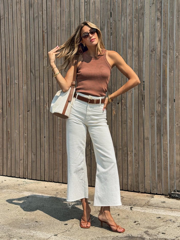 Take It Easy Tank in Brown - Stitch And Feather