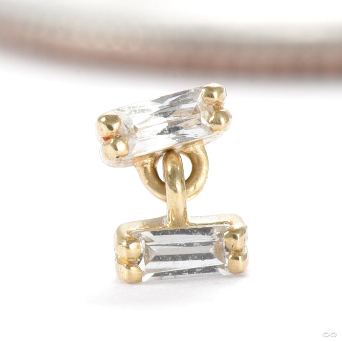 Tandem Press-fit End in Gold from Ember Body Jewelry with moissanite