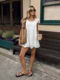 Tassia Mini Dress in Off White - Stitch And Feather