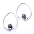Tear Dew Drop Hoops from Diablo Organics with labradorite