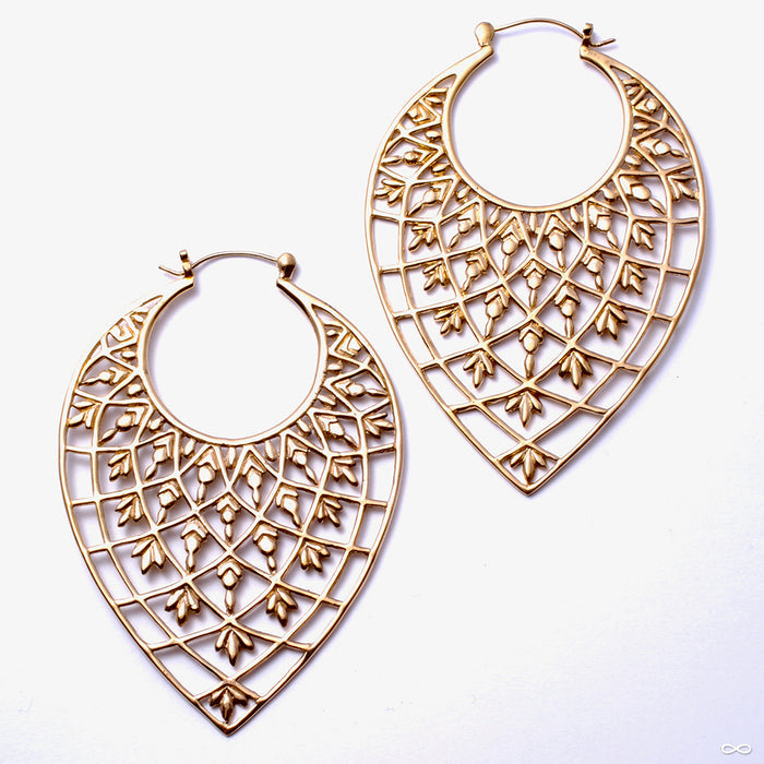 Tear Drop Earrings from Tawapa in Yellow-gold-plated Brass