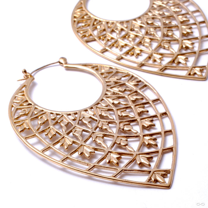 Tear Drop Earrings from Tawapa in Yellow-gold-plated Brass